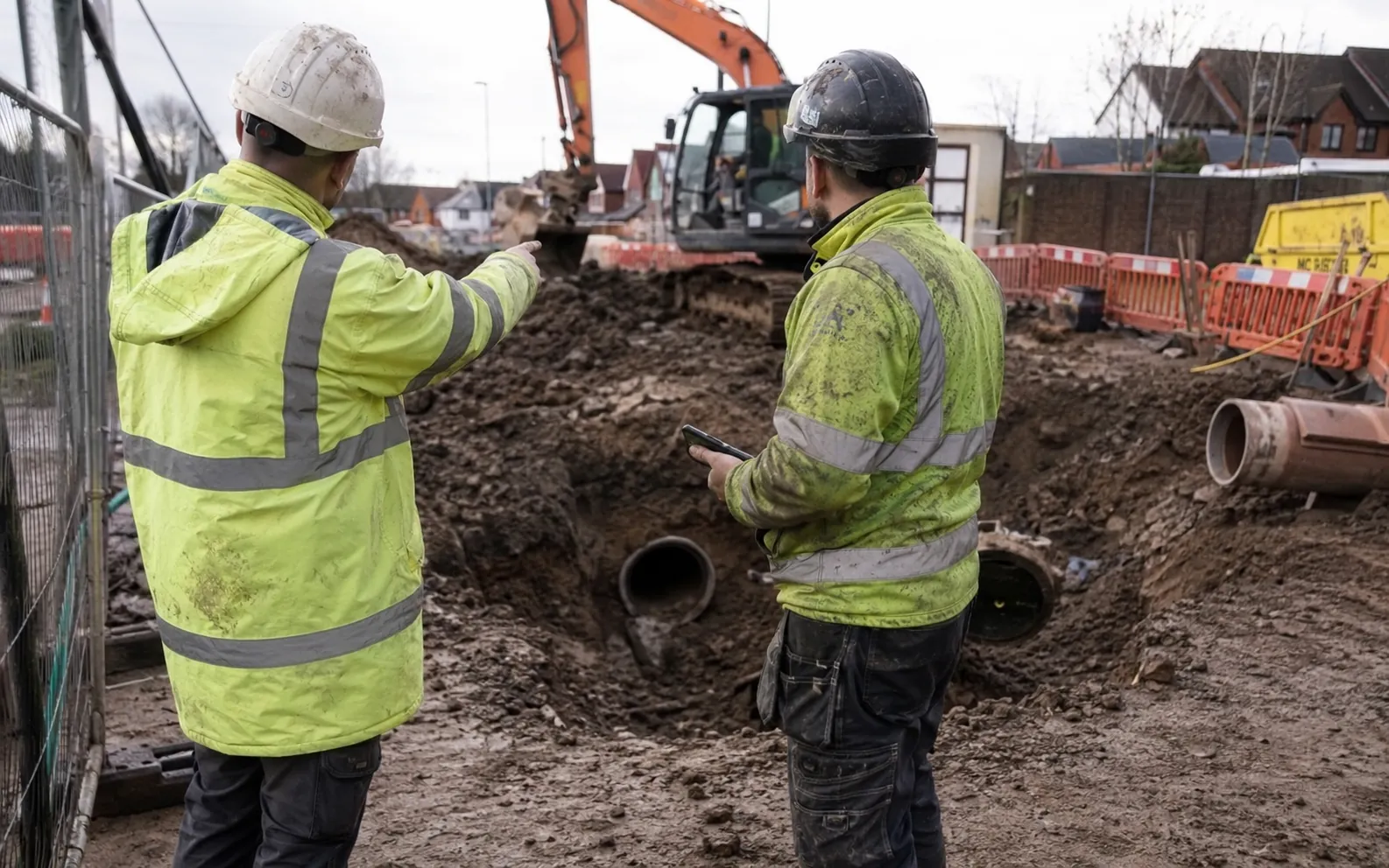 Two workers agreeing a change on site, with no paperwork in sight.